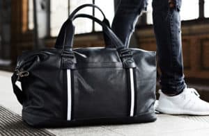 Reisetasche aus Leder Schwarz